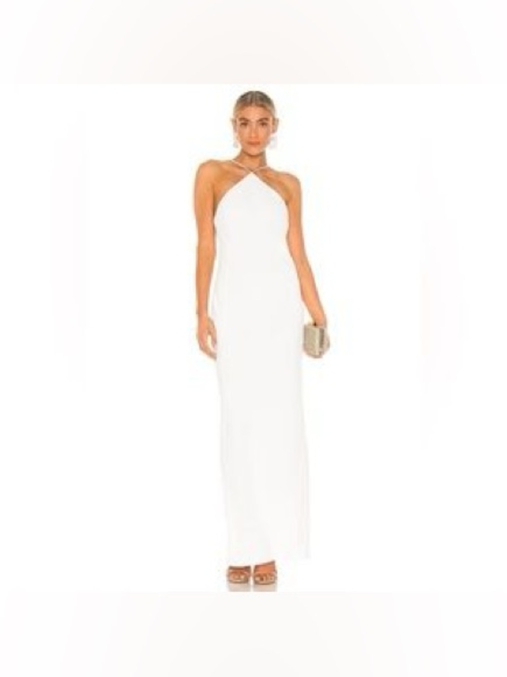 Amanda Uprichard white maxi halter giant size small